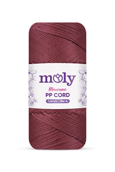 Moly Pp Cord No:4 Polyester Makrome Ip |Col. No: 115 - Bordo | 4mm 200gr