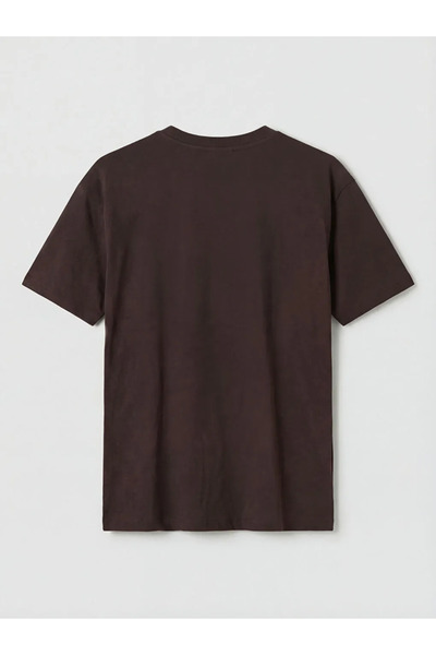 LC Waikiki Brown crew neck new jersey Printed women's t-shirt
