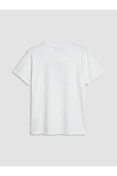 LC Waikiki White Crew Neck Barcelona Printed Women's T-Shirt