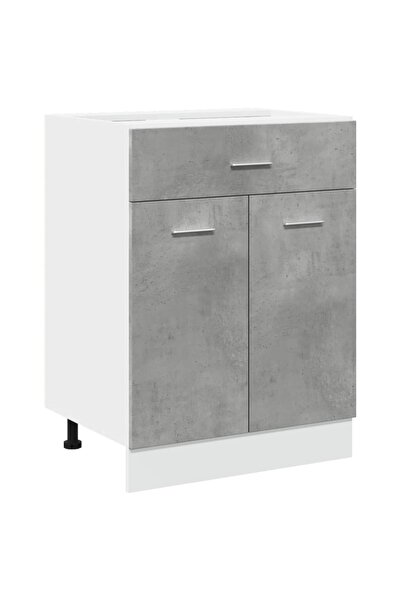 vidaxl Dulap inferior cu sertar “Lyon”, gri beton, 60 x 46 x 81,5 cm