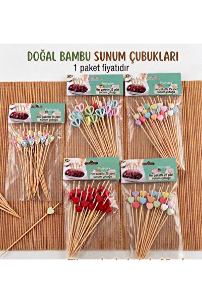 Berina home Bambu Kokteyl Çubuğu Kürdanı Kanepe Çubuğu Kürdanı İkram Çubuğu 1...