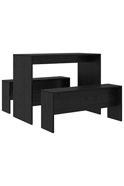 vidaxl Set de dining 2 pcs Stejar negru Lemn compozit