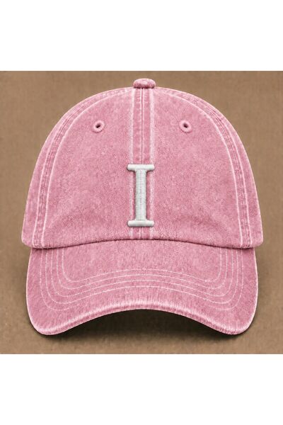 WeavedCo Letter "I" Special Design Embroidered Vintage Washed Baseball Cap fo...