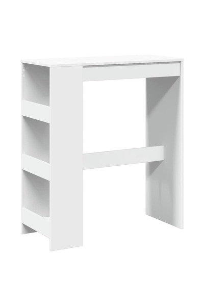 vidaxl Masă de bar cu rafturi, alb, 90x40x103,5 cm, lemn prelucrat