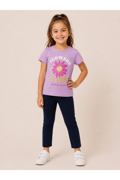 pio Kids Flowers Love Printed Tights Set