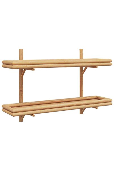 vidaxl Raft de perete cu raft Pe perete Maro 100 x 26 x 60 cm Bambus