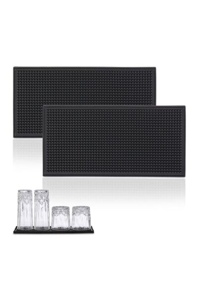 Relaxdays 2 x Bar mat holder, for bar, PVC, 30x15 cm