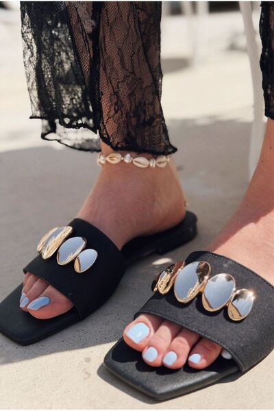 I Love Shoes Zenvia Black Satin Women's Slippers