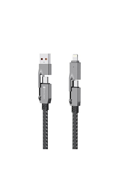 SONIC JEEM كابل شحن USB نوع C بقوة 120 واط 4 في 1 فائق القوة لأجهزة آيفون وأن...