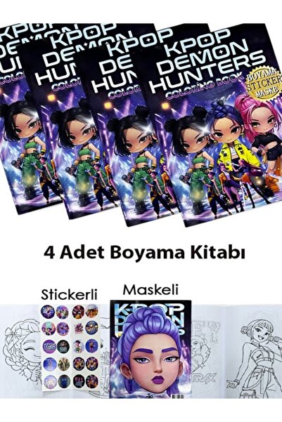 parti show K-POP Demon Hunters Boyama Kitabı Seti 4 Adet