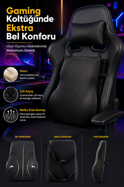 EpiRelax Oyuncu Koltuğu Konfor Minderi Visco Sırt Desteği