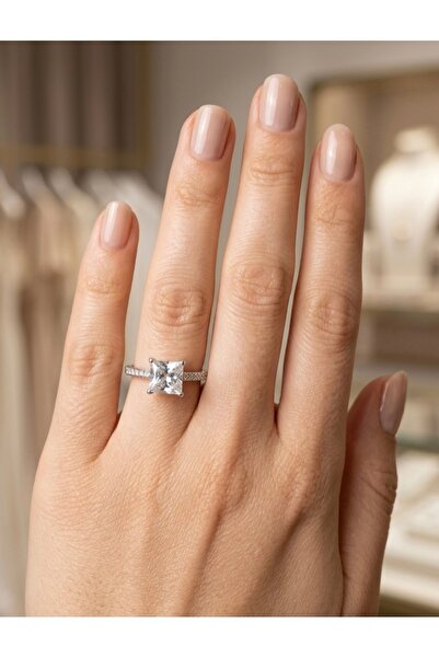 XUPING JEWELRY Kare Ayarlanabilir Silver Çelik Yüzük