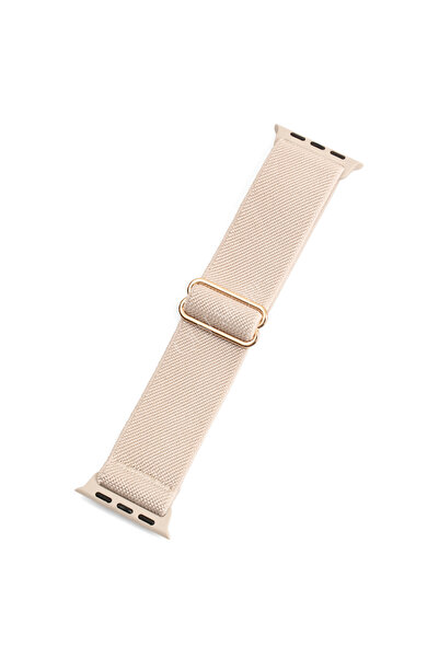 Quse Apple Watch 46mm-45mm-44mm & Series 1/3 42mm ile Uyumlu Dokuma Kumaş Kor...