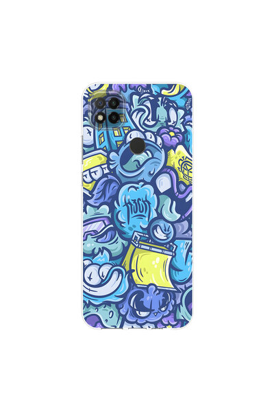 PPKin Redmi 9C Compatible Graffiti 9 Design Transparent Case