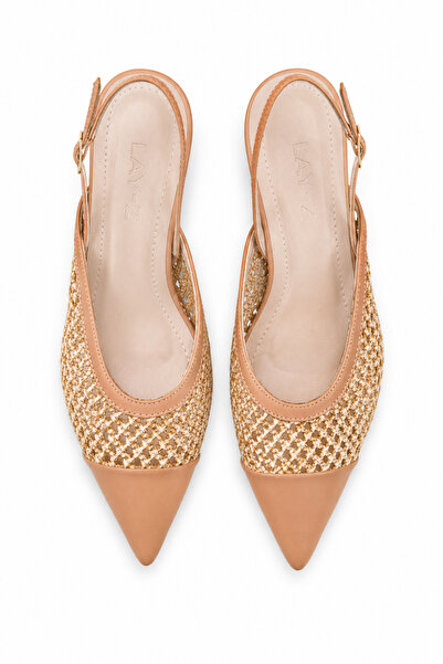 Women Lay-z Women's 5 cm Thin Heeled Straw Detailed Stylish Shoes