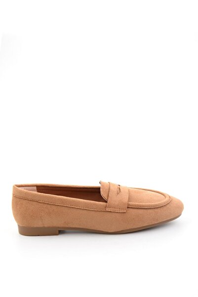 Bambi Taba Süet Kadın Loafer Ayakkabı K01745877072