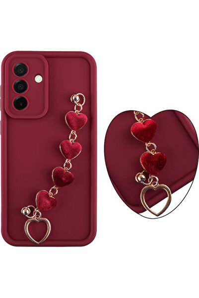 Other Volte-Tel Hearts Θήκη Πλάτης Σιλικόνης με Λουράκι Μπορντό (Samsung A56 5G)