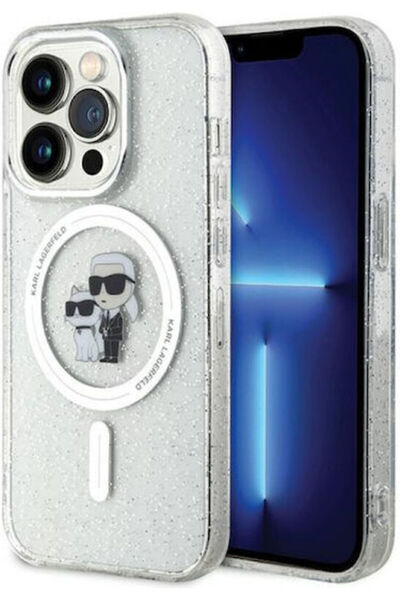 Karl Lagerfeld Karl&Choupette Γκλίτερ MagSafe Πλαστική Διαφανής Πίσω Θήκη (iP...
