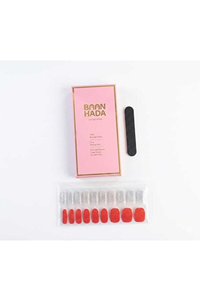 BAAN HADA Gel Nail Sticker Top Bottom Set – 100% Gel Effect, Quick Applicatio...