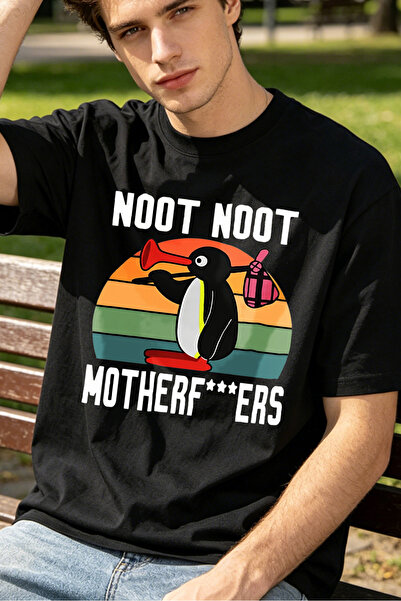Fleck قمصان تي شيرت كاجوال للرجال من Noot Noot Motherfers Penguin مع البوق وح...
