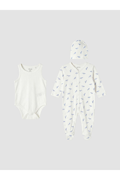 LC Waikiki Rmz Gi̇yi̇m Farkiyla Printed Baby Boy 3-Piece Set