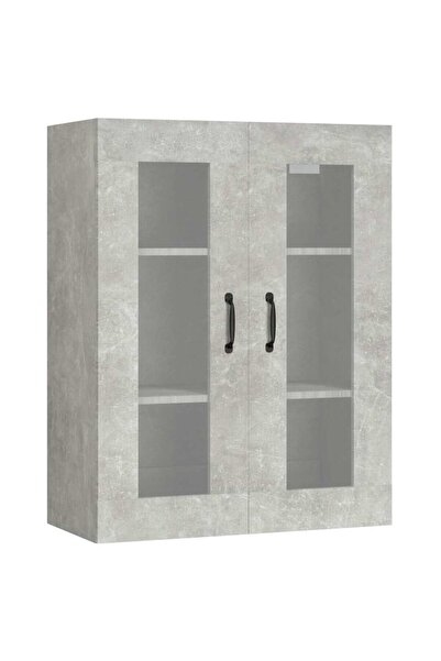 vidaxl Dulap de perete suspendat, gri beton, 69,5x34x90 cm