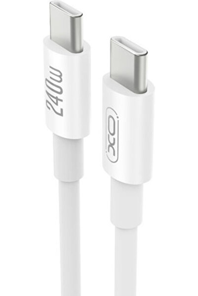 Xo Καλώδιο USB 2.0 USB-C Αρσενικό - USB-C 240W PD Λευκό 1μ 16.005.0408