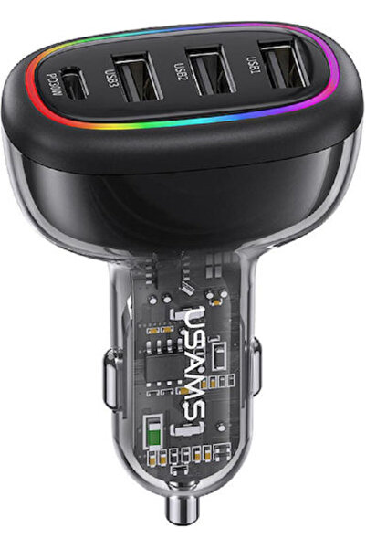 Usams Φορτιστής αυτοκινήτου 48W με θύρες: 3xUSB 1xType-C Μαύρο χρώμα Κωδικός:...