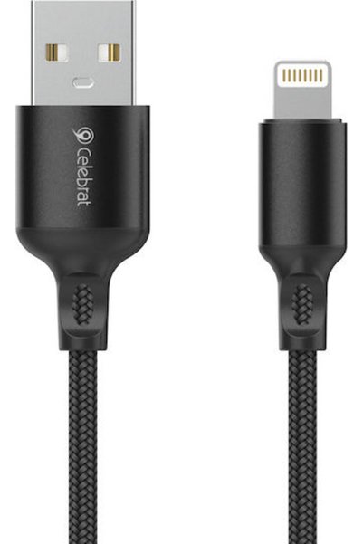 Celebrat Καλώδιο USB-A σε Lightning 12W Μαύρο 1μ (CB-32A-L)