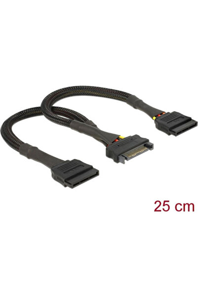 DELOCK Καλώδιο SATA 15 ακίδων - SATA 15 ακίδων 0,15μ Πολύχρωμο (60135)