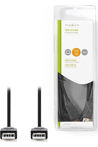 Nedis Καλώδιο USB 2.0 2μ Τύπου A (CCGB60000BK20)