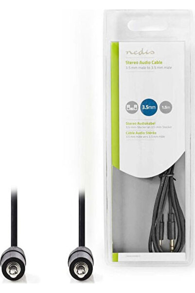 Nedis Καλώδιο Jack 3.5mm Αρσενικό - Jack 3.5mm Αρσενικό Μαύρο 1.5μ με επιχρυσ...