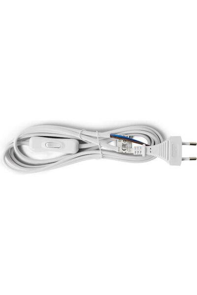 Entac Επανακαλωδιούμενο καλώδιο ρεύματος 2G0.75 με διακόπτη On/Off, λευκό, 2,5μ