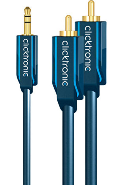 CLICKTRONIC Καλώδιο Ήχου 3.5mm Αρσενικό σε RCA Αρσενικό, Μπλε, 10μ, 70471