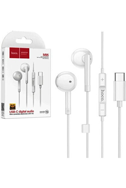 hoco. Hoco M95 Ακουστικά ψείρες Handsfree με υποδοχή USB-C Λευκό