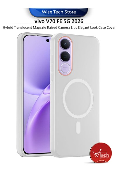 Wtech غطاء حماية لهاتف فيفو V70 FE 5G 2026 شفاف هجين مع شحن مغناطيسي وحماية ل...
