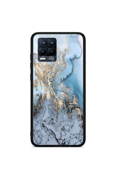 Other Realme 8 i Marble Gold Design Black Glossy Θήκη
