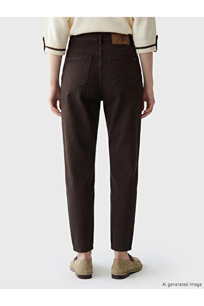 LC Waikiki Brown mom fit women's jean pants