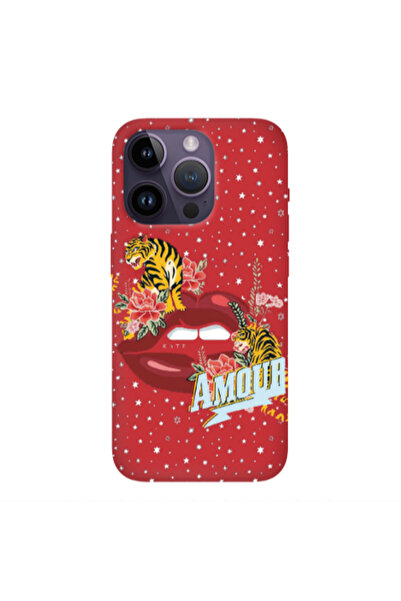 Other Apple iPhone 14 Pro Max Amour Red Colored Silicone TPU Θήκη