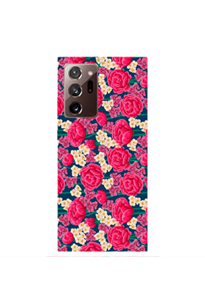 Other Samsung Note 20 Ultra Red and pink Flowers Transparent Silicone TPU Θήκη