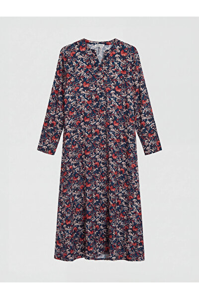 LC Waikiki Blue Scoop Neck A-Line Dress