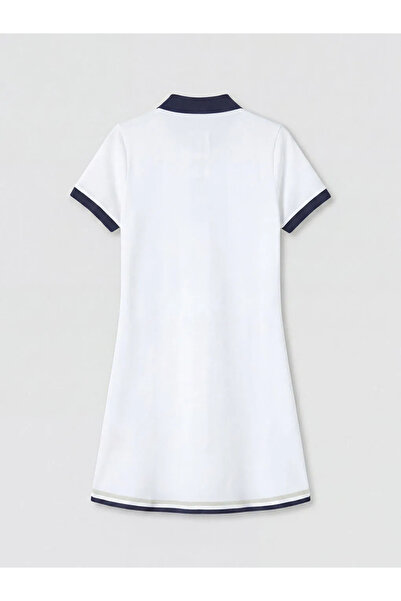 LC Waikiki White Polo Collar Poplin Mini Dress
