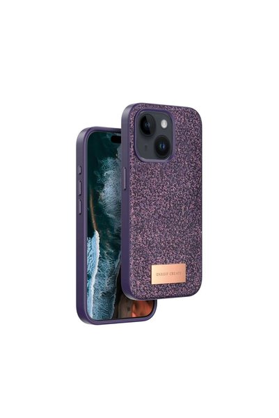 Generic Brand Onegif Apple iPhone 15 Bright Glitter Cover - Deep Purple