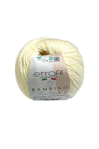 Etrofil Bambino Lux Ecru mekana pređa za pletenje 60% merino vuna 40% akril 5...
