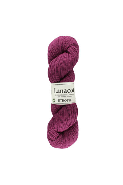 Etrofil Lanacot pređa za pletenje tamno rubin 55% organska merino vuna 45% or...