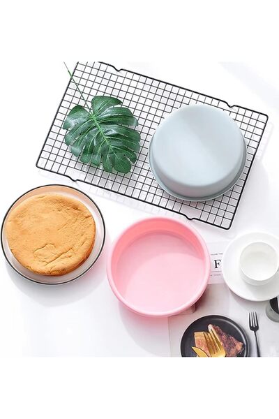 Blackstone Round Silicone Cake Mold 25 x 6 cm Nonstick Bake Pan Oven Safe 230°C Peach BSRP04