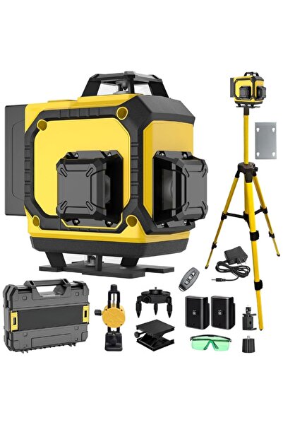 COOLHAWK 16 Lines 4D Laser Level with 1M Tripod, 4x360° Laser Line, Green Cro...
