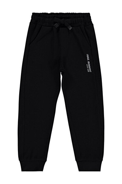 Civil Boys Pantaloni de trening cu imprimeu Traıl Runnıng pentru 6-9 ani - Negru