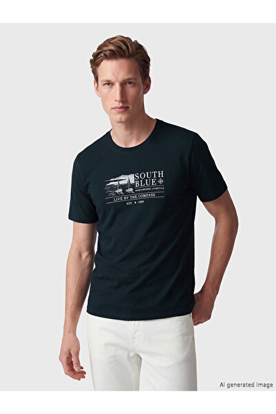 LC Waikiki Vizyon New Season Crew Neck Printed Men's T-Shirt