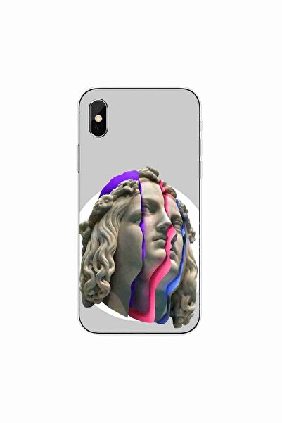 OEM Case compatible with Apple iPhone XS Silicone Gel Tpu Model Neon Ruins